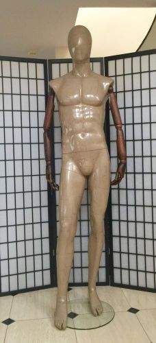 Fiberglass Male Mannequin Egghead Aristocratic Jointed Arms Full Body Display