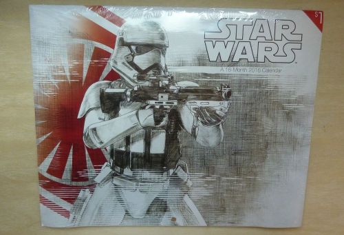 Star Wars: The Force Awakens 16 month 2016 calendar, Storm Trooper cover, NIP