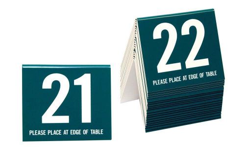 Plastic Table Numbers 21-40, Tent Style, Teal w/white number, Free shipping