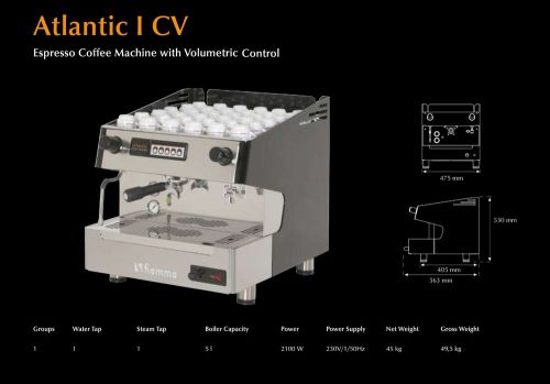 *NEW* Fiamma Atlantic Commercial 1 Group Espresso Cappuccino Machine
