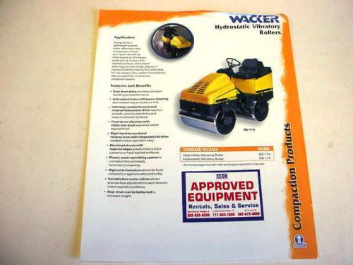 Wacker RD11A RD11V Hydrostatic Vibratory Rollers Color Sheet               b2