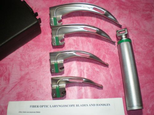 Macintosh fiber optic laryngoscope set with 4 blades and c size handle - economy for sale