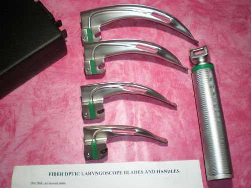 Macintosh Fiber Optic Laryngoscope Set With 4 Blades and C Size Handle - Economy