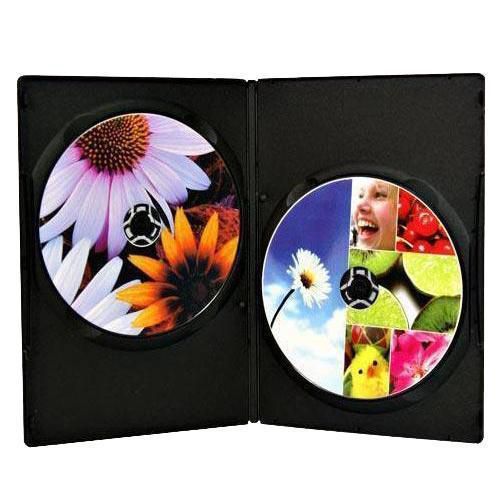 20-pk Generic Black 7mm Slim Double 2-in-1 CD DVD Storage Cases Movie Holder Box