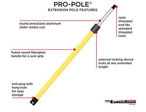 Mr. Long Arm 3208 Pro-Pole Extension Pole, 4-to-8 Foot