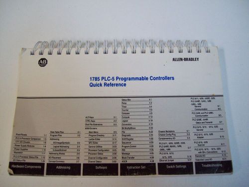 ALLEN-BRADLEY 955115-50 1785 PLC-5 PROGRAMMABLE CONTROLLERS QUICK REFERENCE
