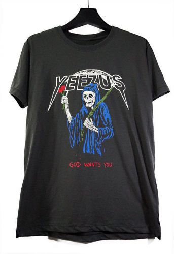 Yeezus Shirt Kanye West Tour T-shirt American rapper hip hop old school Clothing