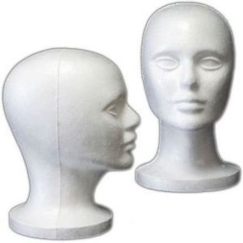 6 Pack Styrofoam Model Heads w/ &#034;Stabili-Base&#034; Design by 3rd Power - Hat Wig
