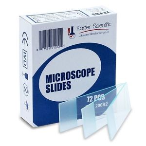Karter Scientific 206B2 Microscope Slides, Ground Edges, Frosted End, 90 3x1 of