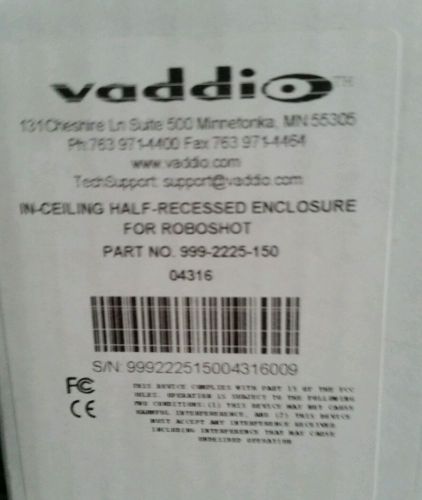 vaddio 999-2225-050 In Ceiling Half Recessed Enclosure for Roboshot camera