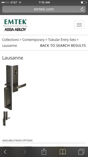 Emtek Rejuvenation Tubular Entry Set. - Lausanne - New.  Contemporary