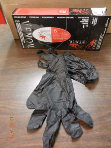 Medline Black Nitrile XL Exam Glove  #MG6114 Venom Powder&amp;LatexFree  NEW 90 pcs
