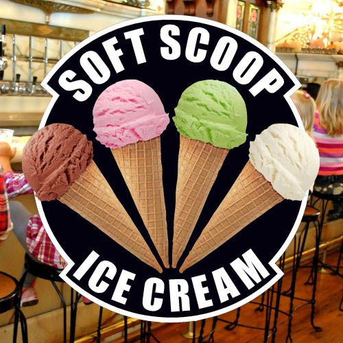 ICE CREAM SOFT SCOOP VINYL STICKER Sign catering  restaurant cafe coffee shop