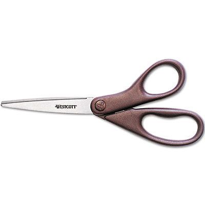 Design line stainless steel scissors, 8&#034; straight, metallic burgundy for sale
