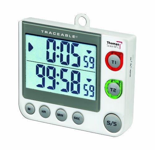 Thomas 5017 traceable flashing led big-digit dual channel timer, 3&#034; width x 3.5&#034; for sale