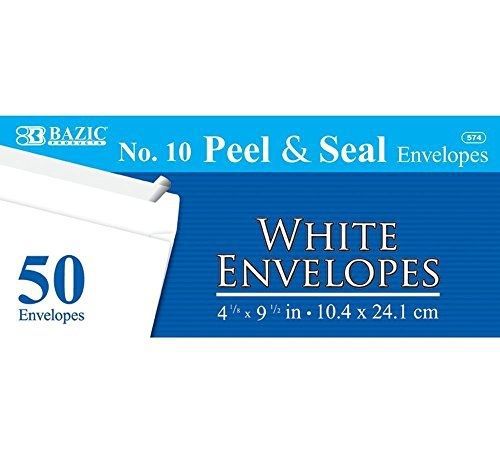 Bazic 3 Pk, BAZIC White Self-Seal Envelopes, No. 10 - 50 Ct.