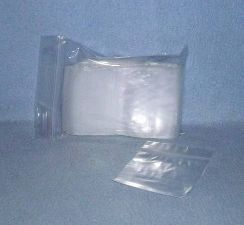 100 3x3 ziplock clear poly plastic bags 2 mil thick reclosable zip lock for sale