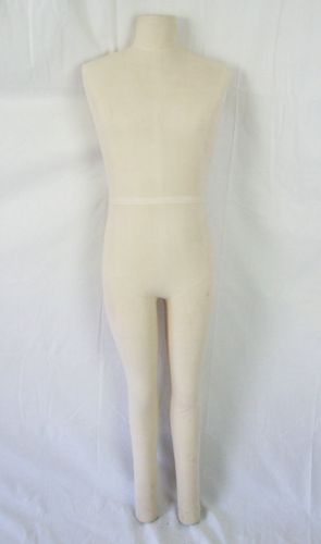 Male Full Body Torso Legs 1 pc Mannequin Cream Cloth Covered Dress Form Display