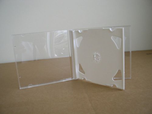 100 NEW DOUBLE CD JEWEL CASES WITH WHITE TRAY