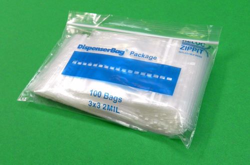 100 zip lock bags 3x3 square reclosable clear poly bag 2mil 3&#034;x3&#034; reloc zippit for sale