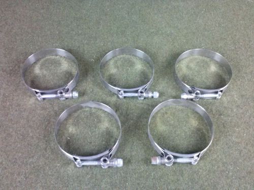 Voss tcs-400 4&#034; x 3/4&#034; t-band stainless steel hose clamp  lot of 5 unused for sale
