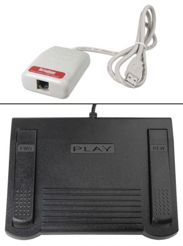 Dictaphone 0502765 transcription foot pedal and dictaphone 148649 usb adapter for sale