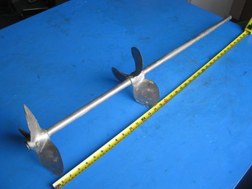 36&#034; l stainless steel barrel mixer w/ 7-8&#034; ss propellers on a 3/4&#034; dia shaft for sale