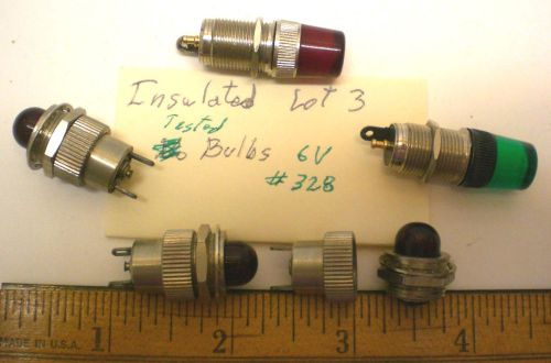 5 Indicator Assemblies Insulated, Mini. Military, 4 Red 1 Green, 6V, SLOAN,  USA