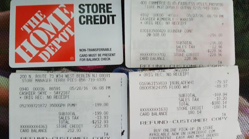 622.03 Home Depot Store Credit Card For $575 PLUS FREE SHIPPING