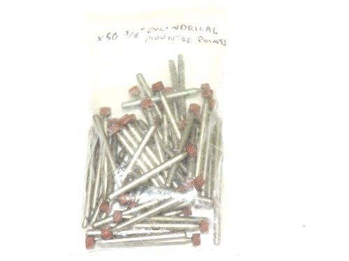 LOT OF 50 NEW 3/8&#034; HEAD CYLINDRICAL MOUNTED POINT ABRAISIVES