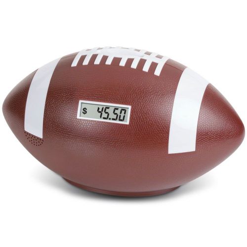 Football coin counting piggy bank - count coins and save money - 9&#034; for sale