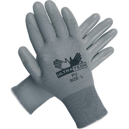 Ultra Tech PU Gloves, Gray, XL