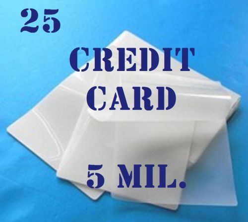 5 mil credit card laminating laminator pouch sheets, 2-1/8 x 3-3/8  25 pk for sale