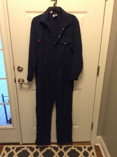 WORKRITE NOMEX DARK BLUE COVERALL&#039;S 40R, FLAME RESISTANT, FRC, zipper legs