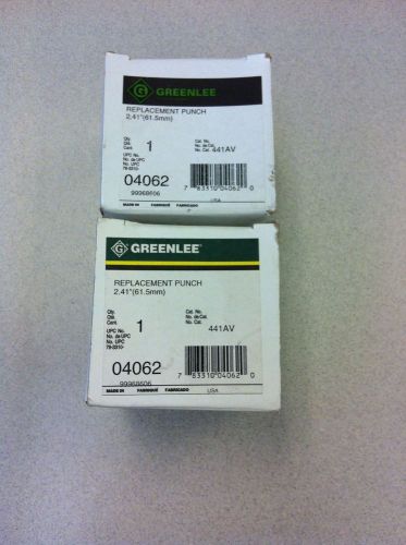 (2) greenlee 441av standard round knockout replacement punch, 2 3/8&#034;  new for sale