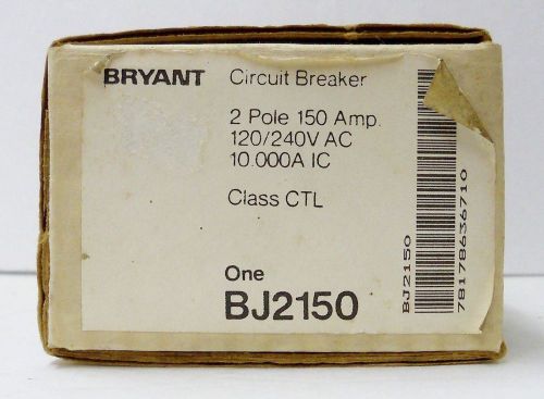 NEW Bryant Circuit Breaker 2 Pole 150 Amp 120/240V AC BJ2150 Electrical