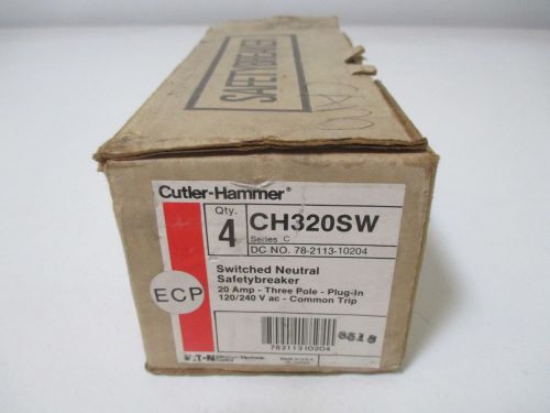 LOT OF 4 CUTLER-HAMMER CH320SW CIRCUIT BREAKER *NEW IN A BOX*
