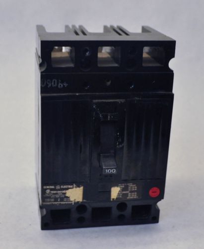GE TED134100 CIRCUIT BREAKER 3POLE 100AMP 480VAC TYPE TED