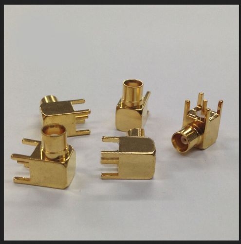 10PC Gold-plated 50ohm MCX female Right Angle Socket Copper RF COAXIAL PCB mount