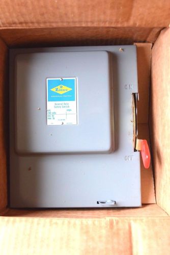 ZINSCO Safety Switch 60 Amp 60A 2 Pole NEW D632SN 120/240 VAC Fusible Single Thr