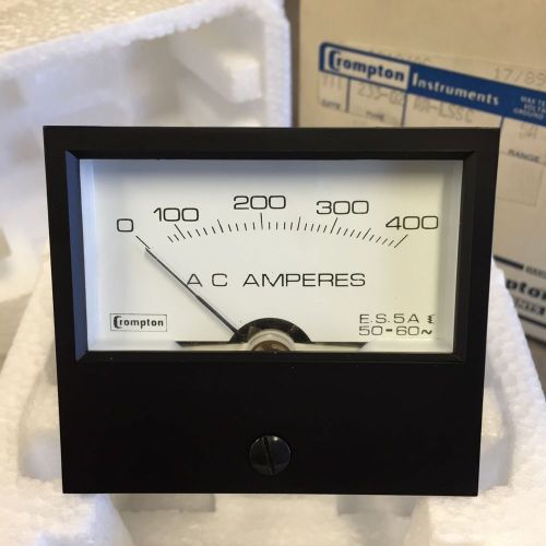 Amp Meter 0-400 Amperes AC Crompton Instruments AA-LSSC 233-02 Amps *NEW*