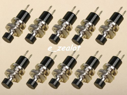 10pcs mini push button momentary n/o switch black color pbs-110 for sale