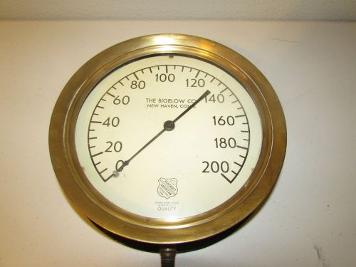 Vintage Steam Pressure Gauge Ashcroft, The Bigelow Co, 1-200 with glass