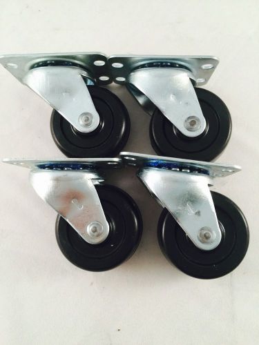 2&#034; soft rubber caster set. four swivel casters for sale