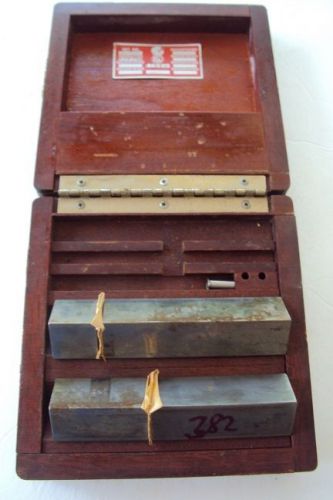 Pratt &amp; whitney precision square gage block set 1&#034; to 4&#034; in wood case starrett for sale