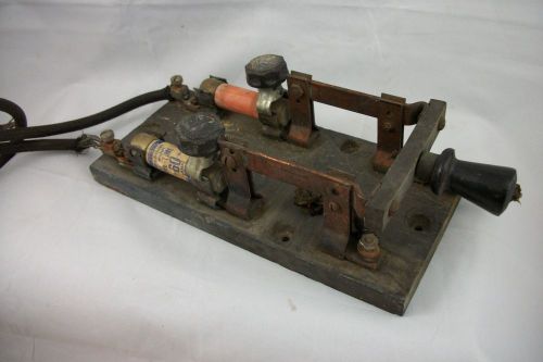 VTG Barkelew Electric Knife Switch Large Steampunk Throw Fuses 60 Amp Antique
