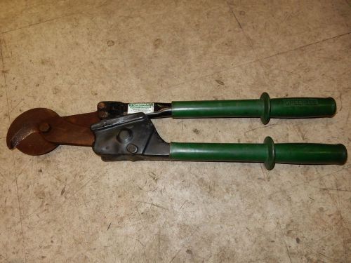 Greenlee 756 heavy-duty ratchet cable cutter with rubber boot for sale