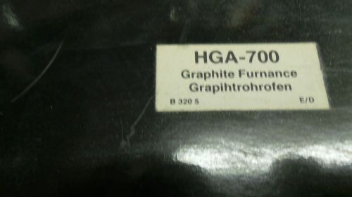 Perkin Elmer HGA 700 Graphite Furnace operator manual