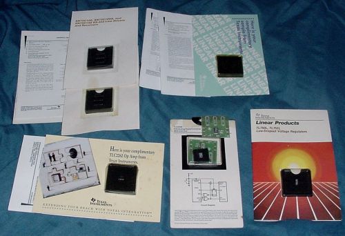 NOS 7 Texas Instr IC Engineering Sample cards wt devices &amp; data sheets 13 total