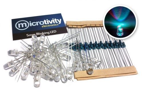 microtivity IL602 5mm RGB Fast-Blinking LED w/ Resistors (Pack of 30)